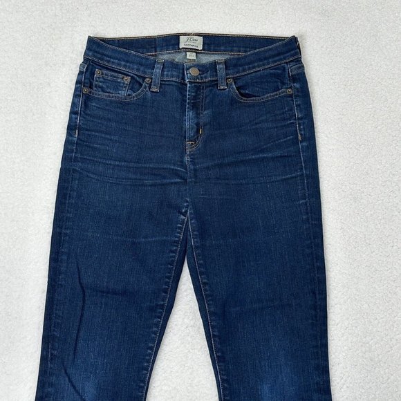 J. Crew Women's Toothpick Mid Rise Skinny Stretch Denim Jeans Size 27 Blue - Picture 1 of 10